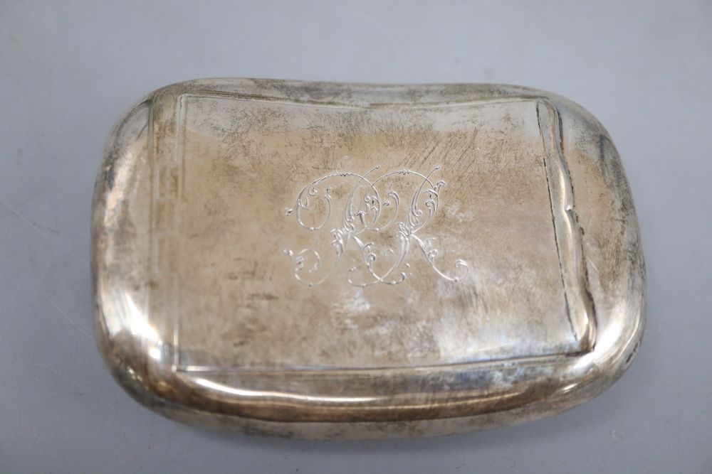 An Edwardian silver tobacco box, William Neale Ltd, Birmingham, 1908, 95mm, 3 oz.